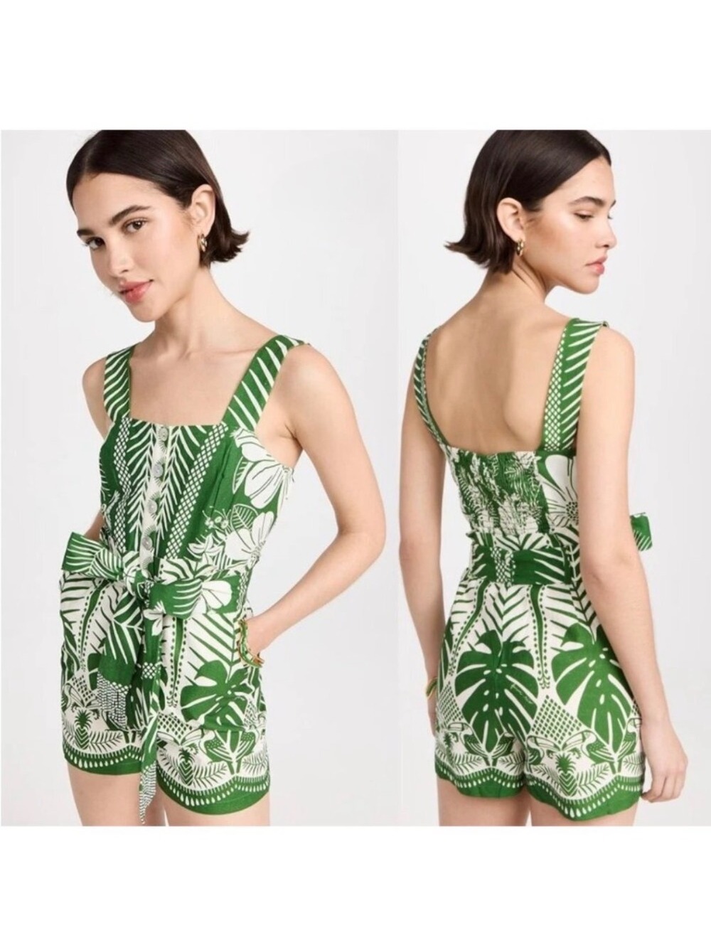 Rachel Zoe Tropical Toucan Linen Blend Romper Size 8 - Picture 7 of 7